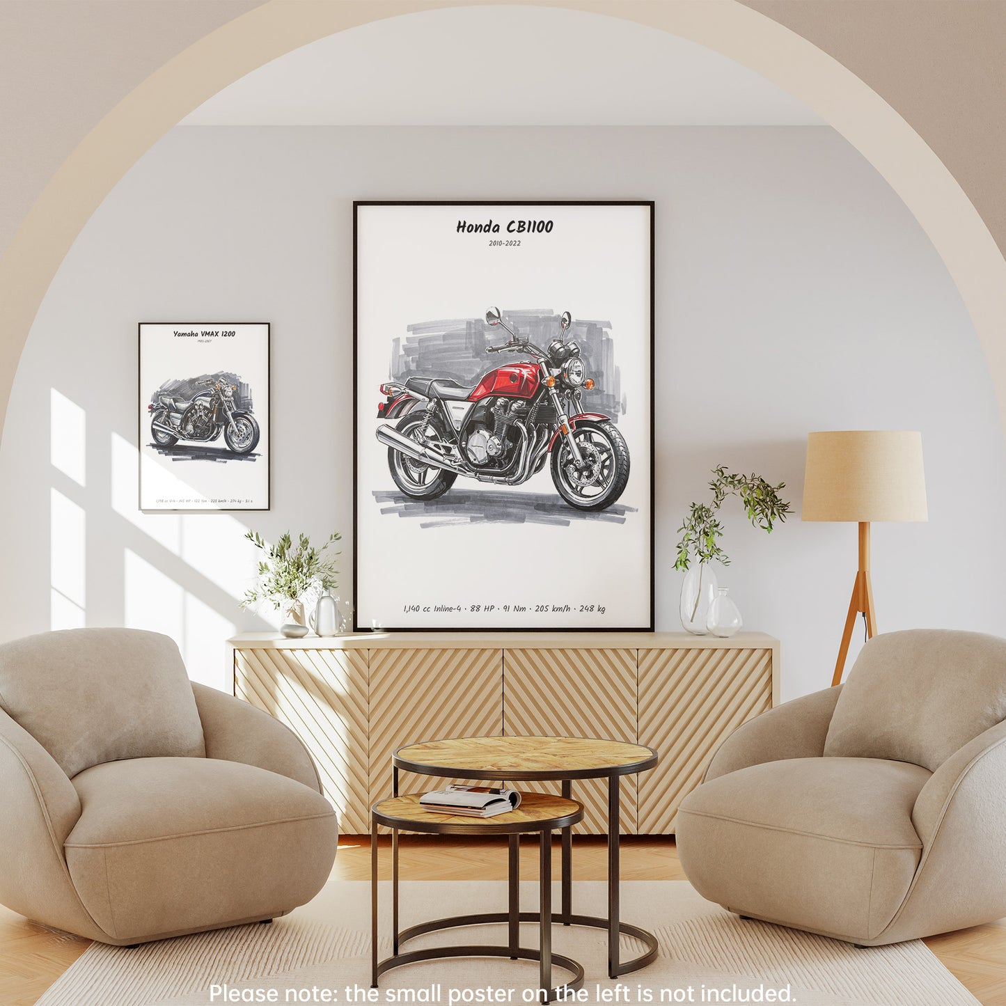 Honda CB1100 Minimalist Motorcycle Wall Art