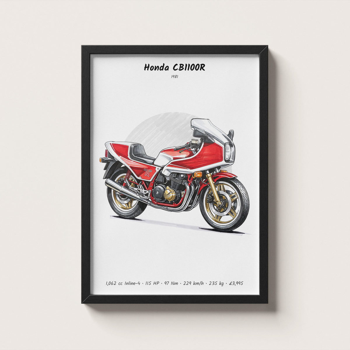 Honda CB1100R 1981 Wall Art