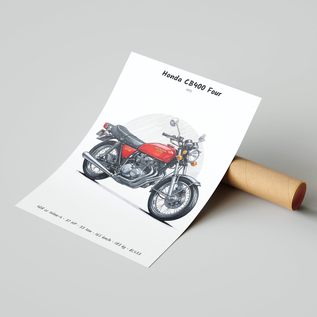 Honda CB400 Four 1975 Poster
