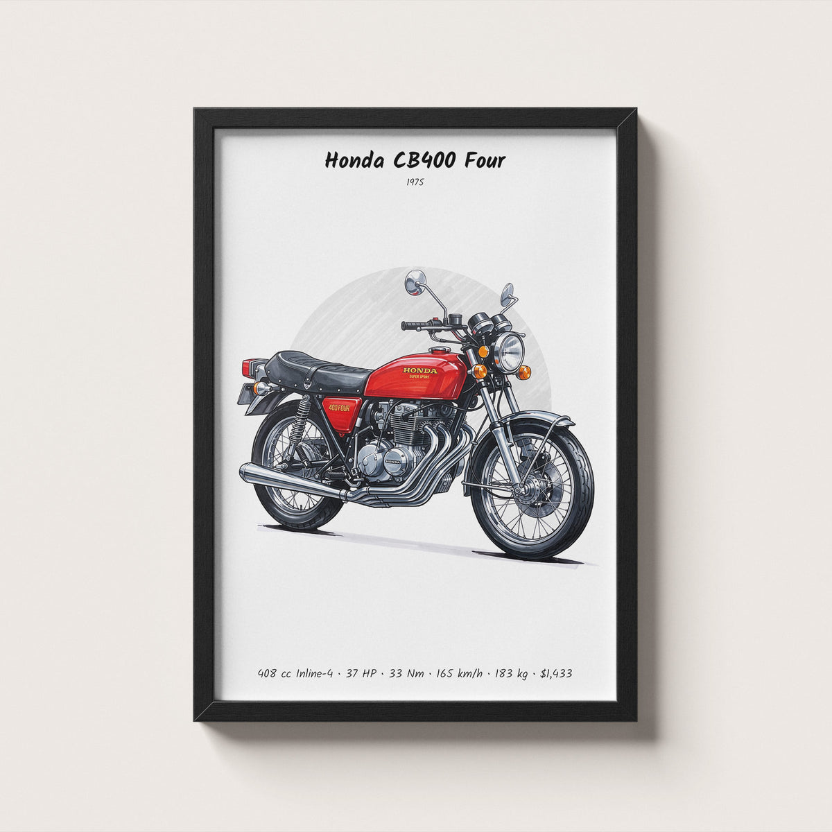 Honda CB400 Four 1975 Wall Art