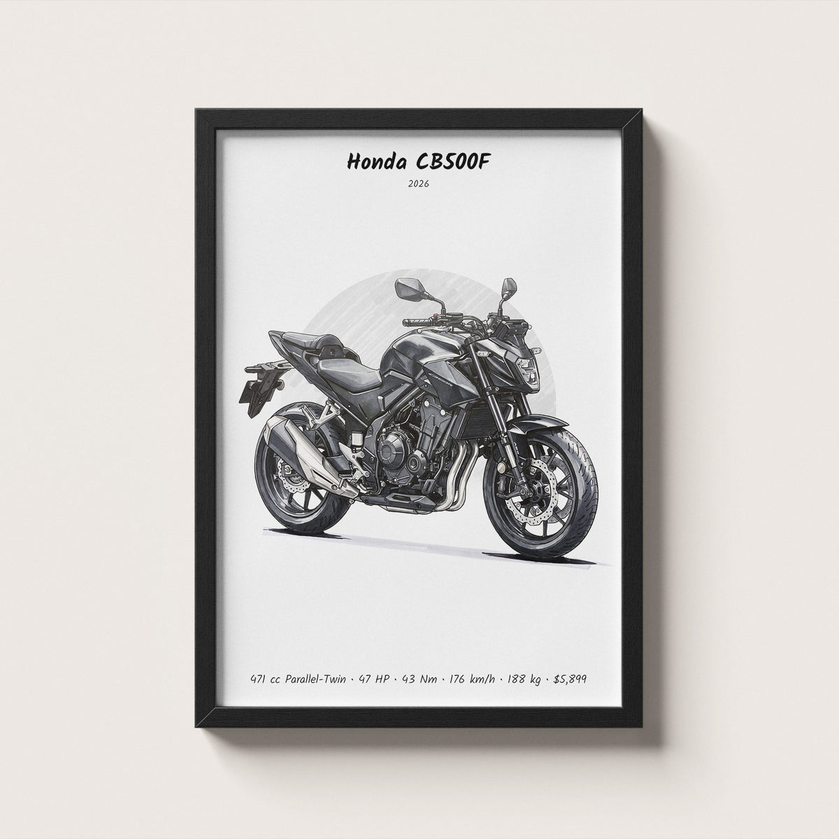 Honda CB500F 2026 Wall Art