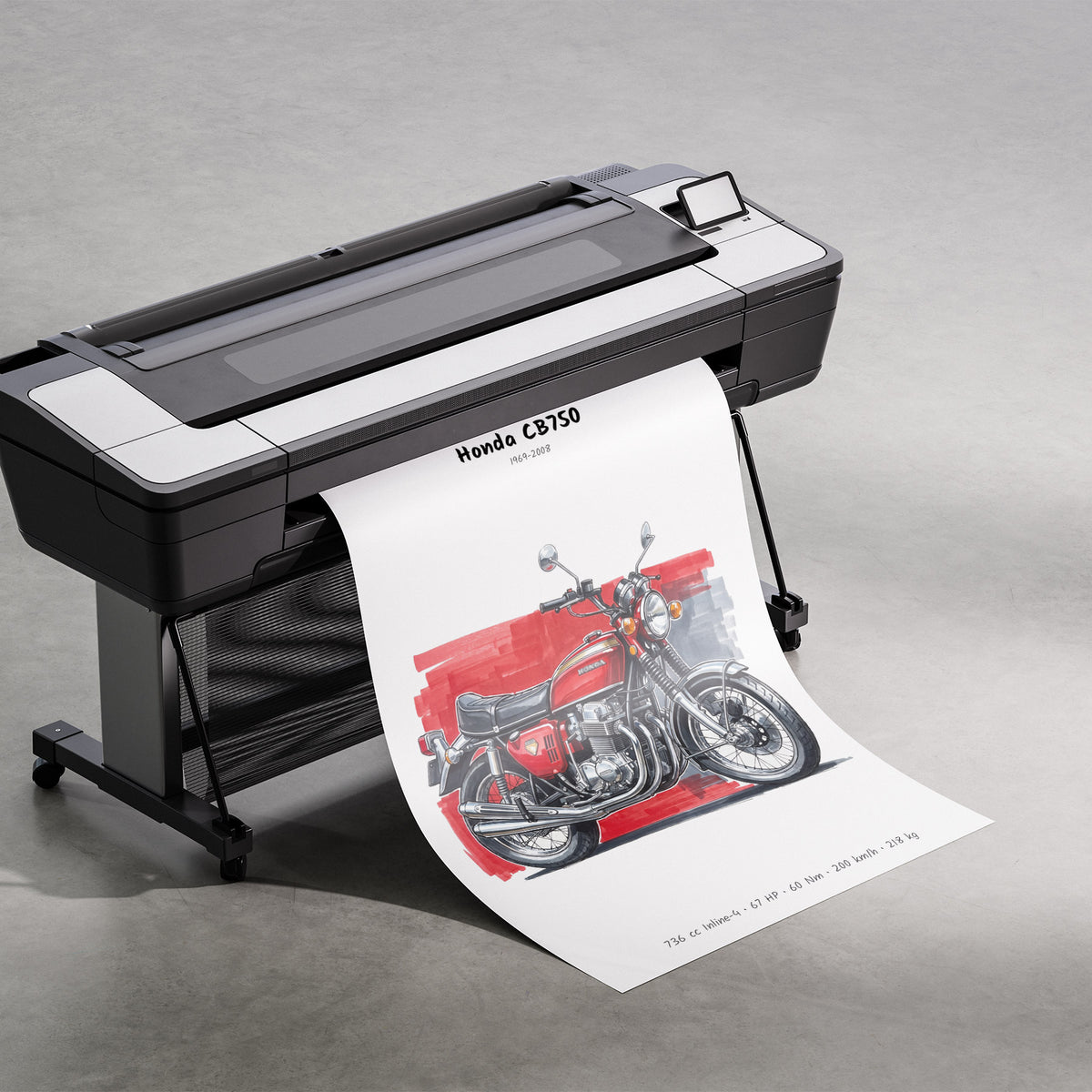 Honda CB750 1969 Motorcycle Poster