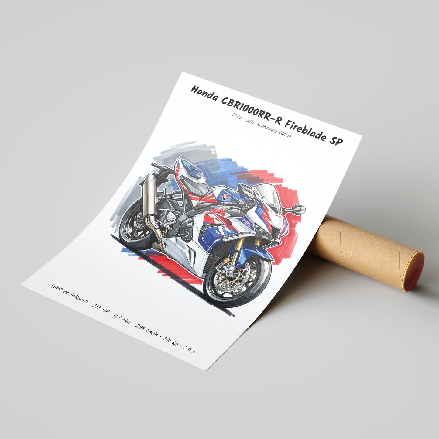 Honda CBR1000RR-R Fireblade SP 30th Anniversary Poster