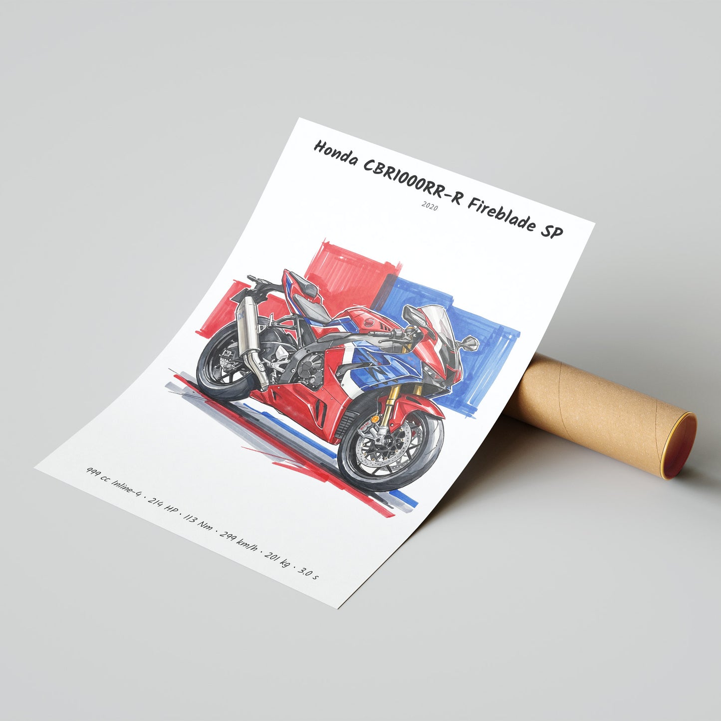 Honda CBR1000RR-R Fireblade Motorcycle Poster