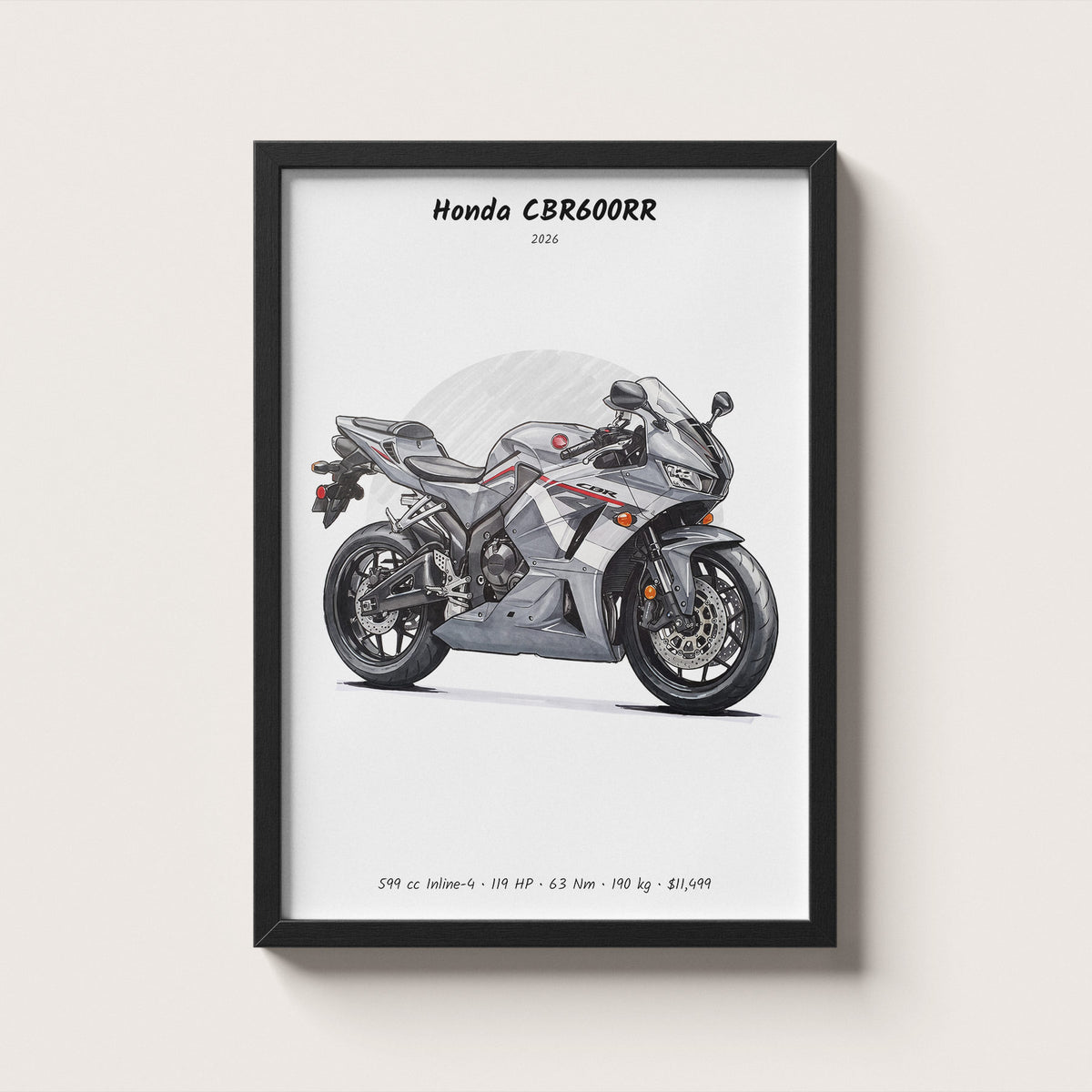 Honda CBR600RR 2026 Wall Art