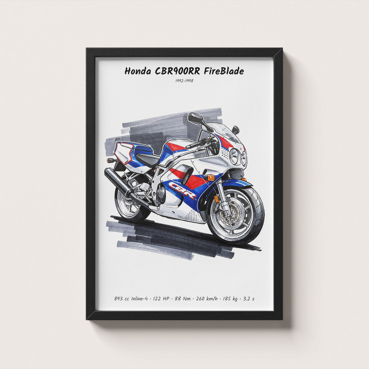 Honda CBR900RR FireBlade Art Print