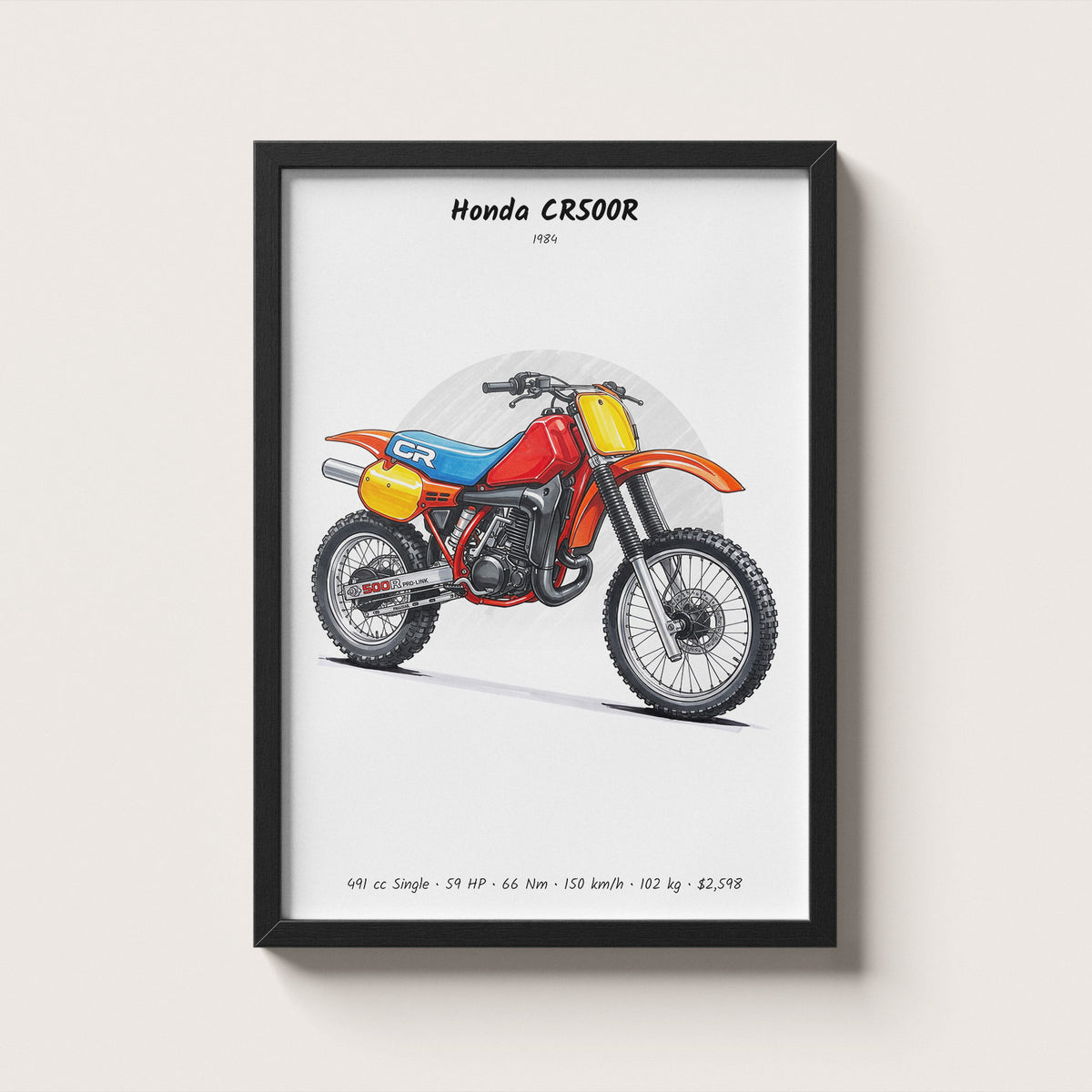 Honda CR500R 1984 Wall Art