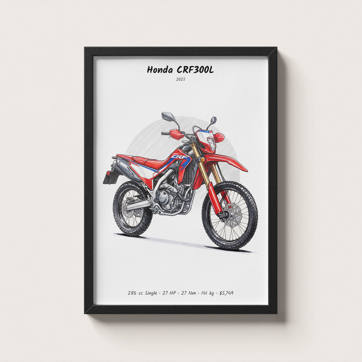 Honda CRF300L 2025 Wall Art