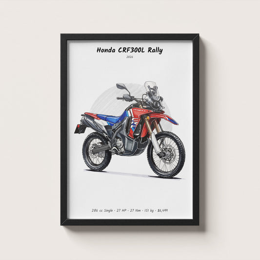 Honda CRF300L Rally 2026 Wall Art