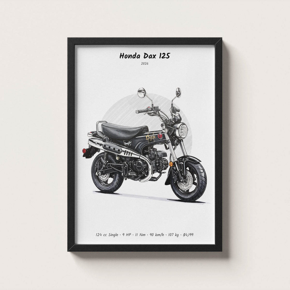 Honda Dax 125 2026 Wall Art