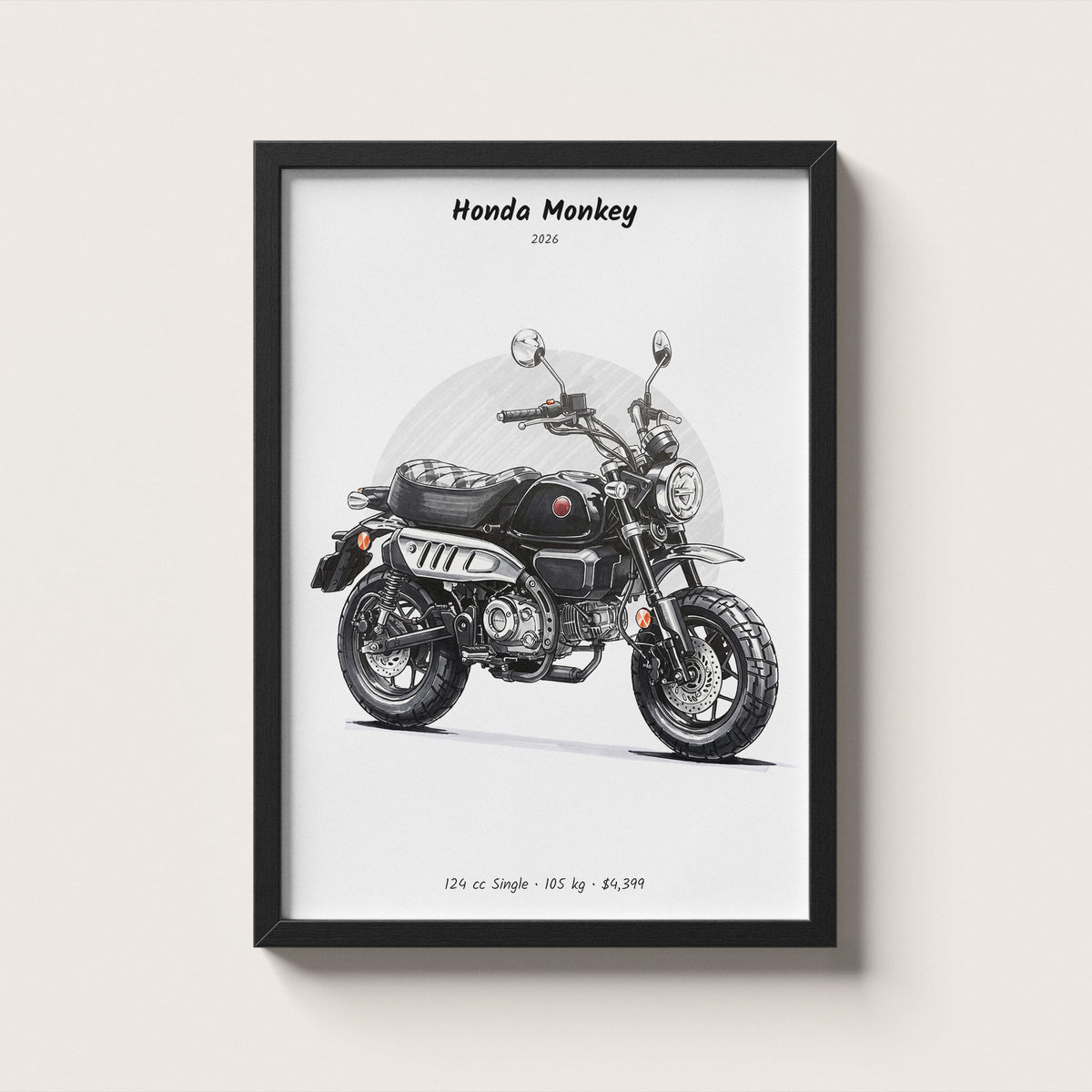 Honda Monkey 2026 Wall Art