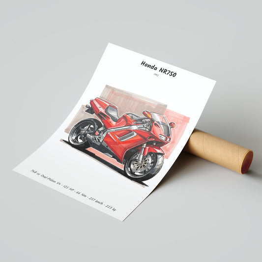 Honda NR750 Motorcycle Poster