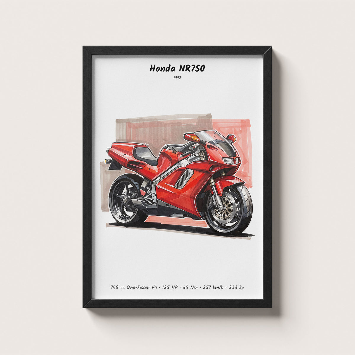 Honda NR750 Motorcycle Wall Art