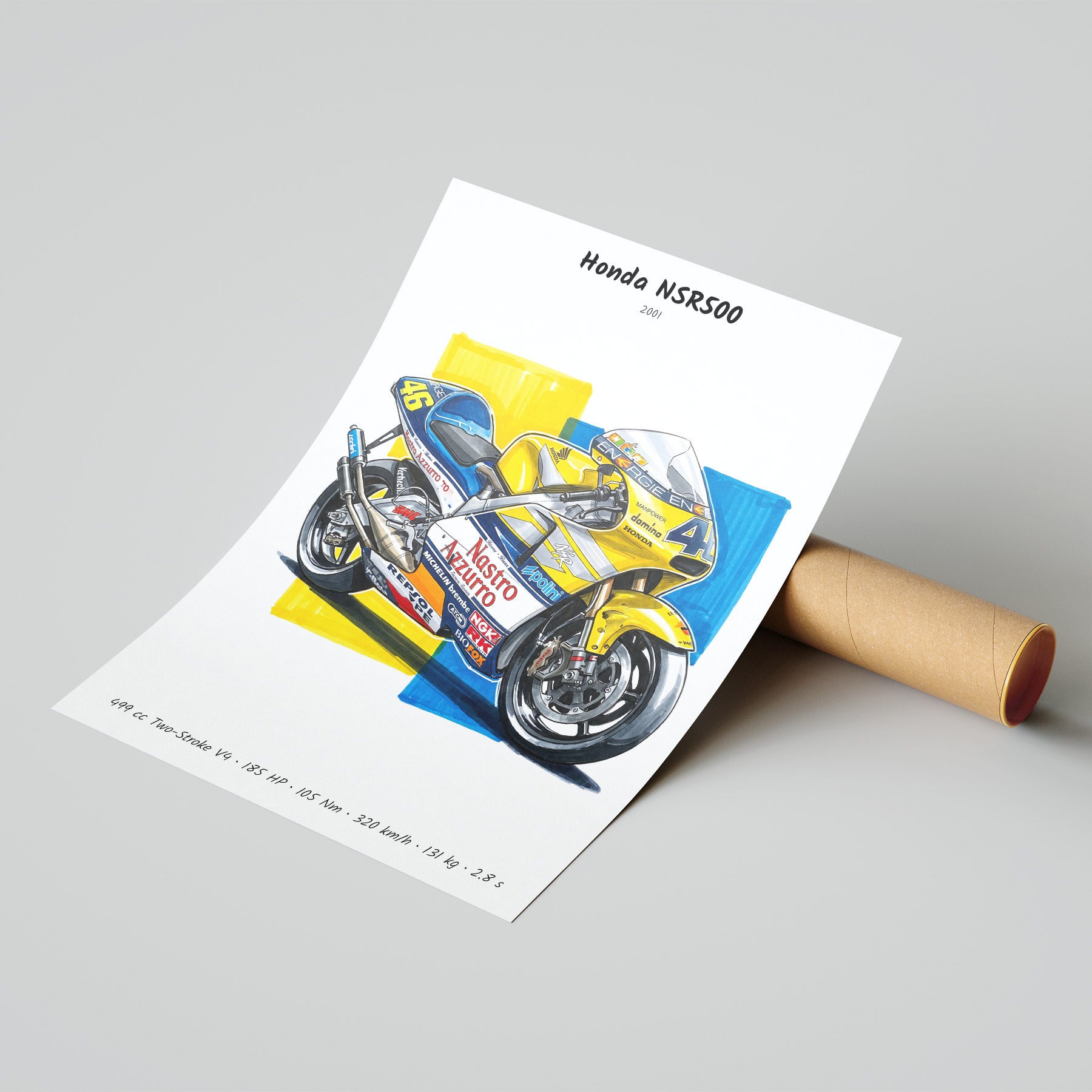 Honda NSR500 MotoGP Motorcycle Poster