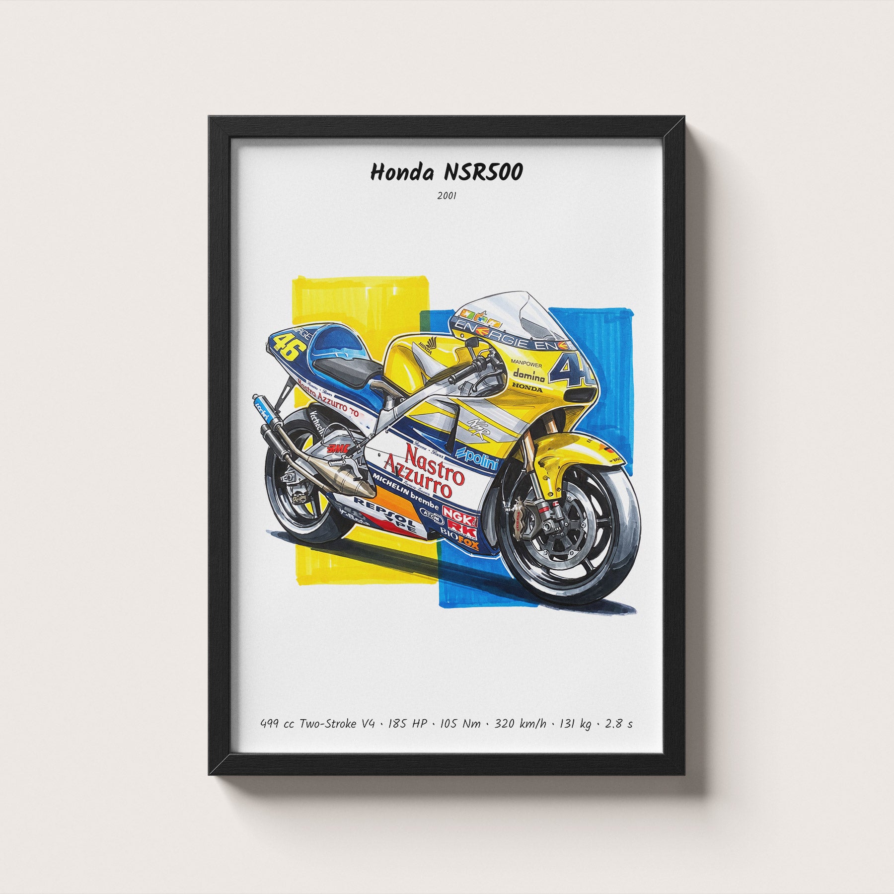 Honda NSR500 MotoGP Motorcycle Wall Art