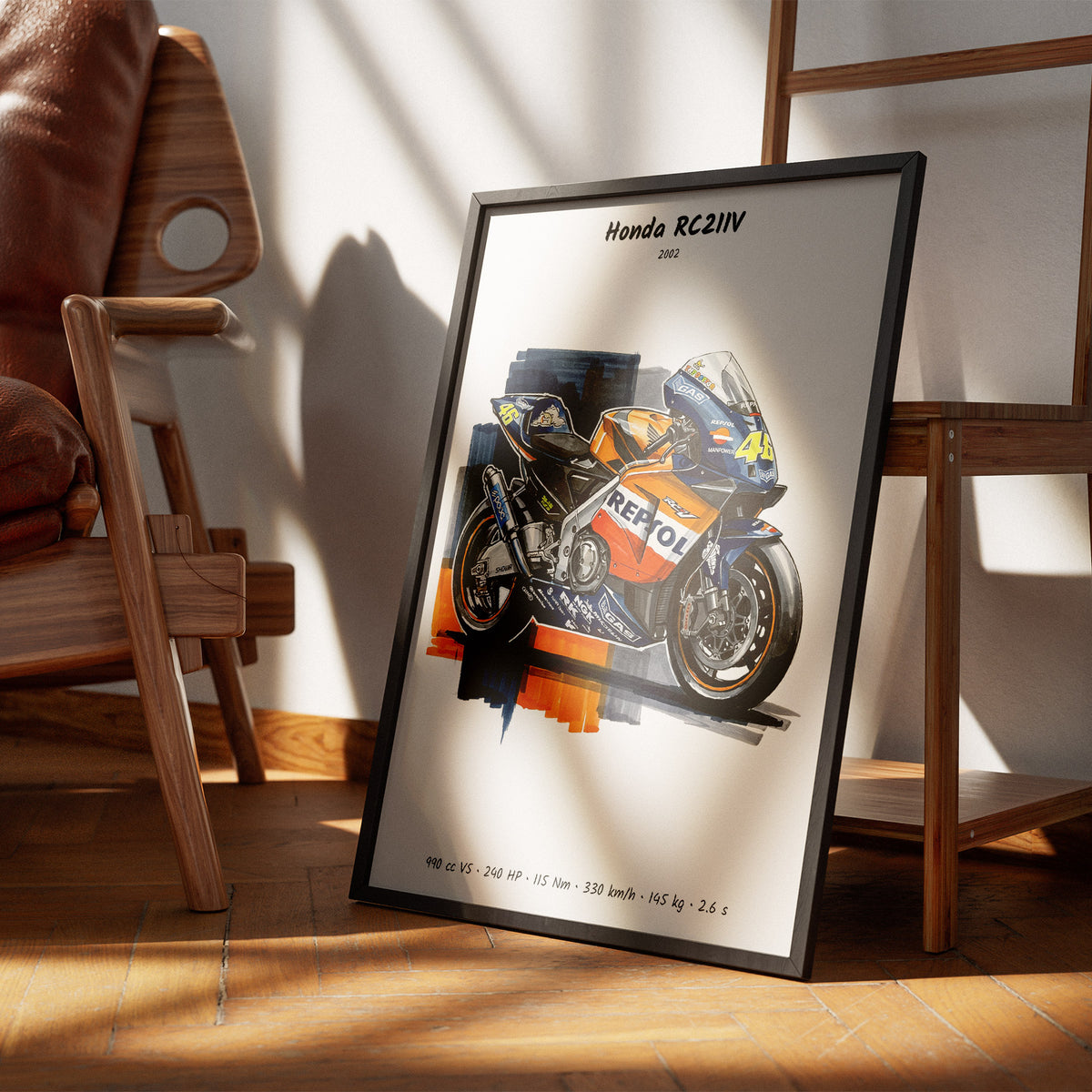 Honda RC211V Minimalist MotoGP Wall Art