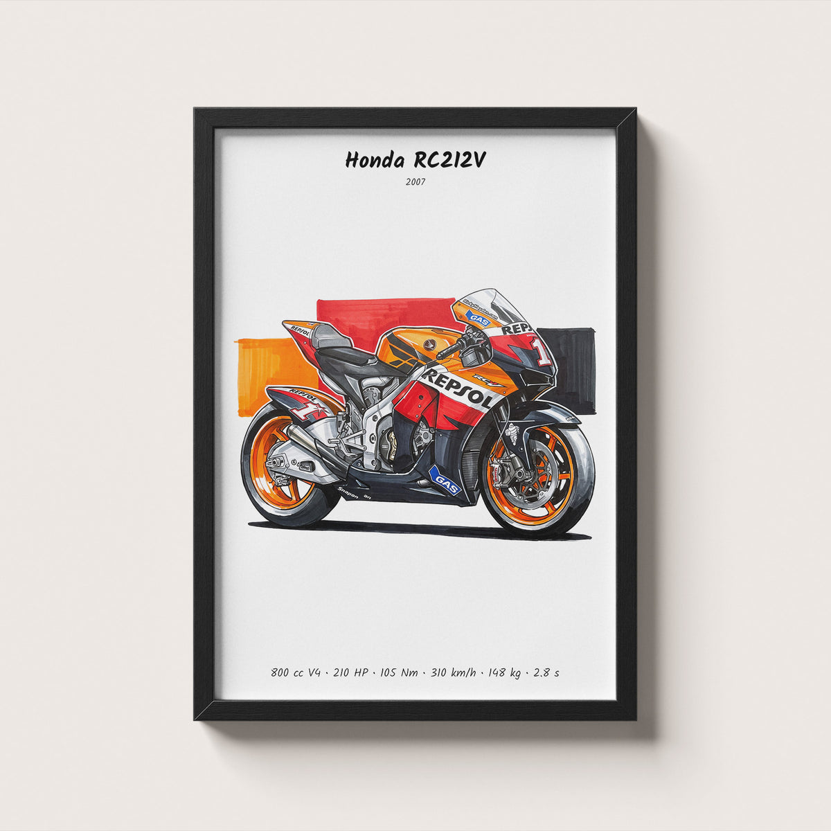 Honda RC212V 2007 MotoGP Art Print