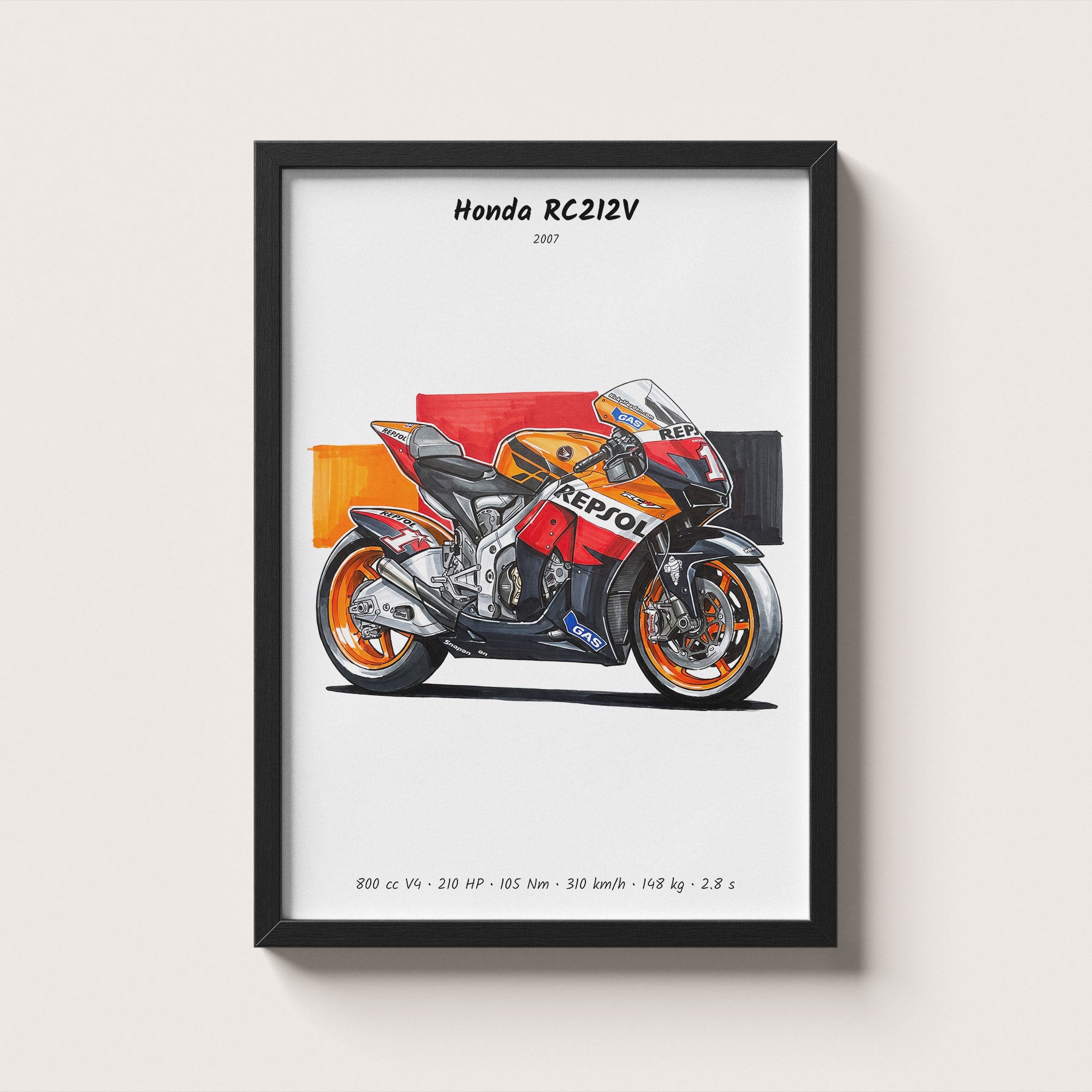 Honda RC212V 2007 MotoGP Art Print
