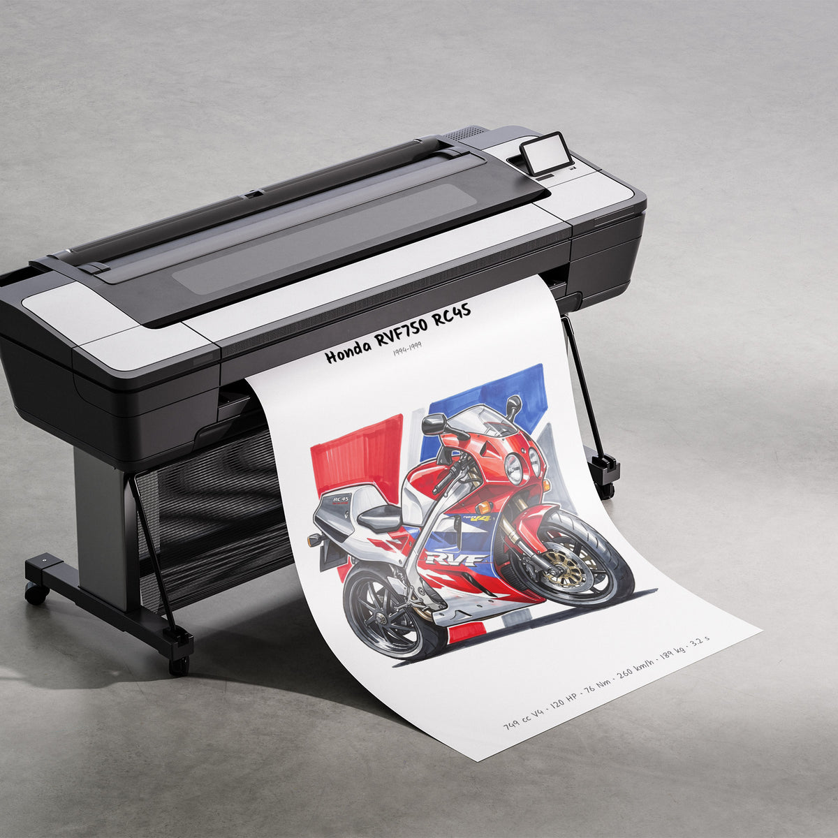 Honda RVF750 RC45 Motorcycle Poster