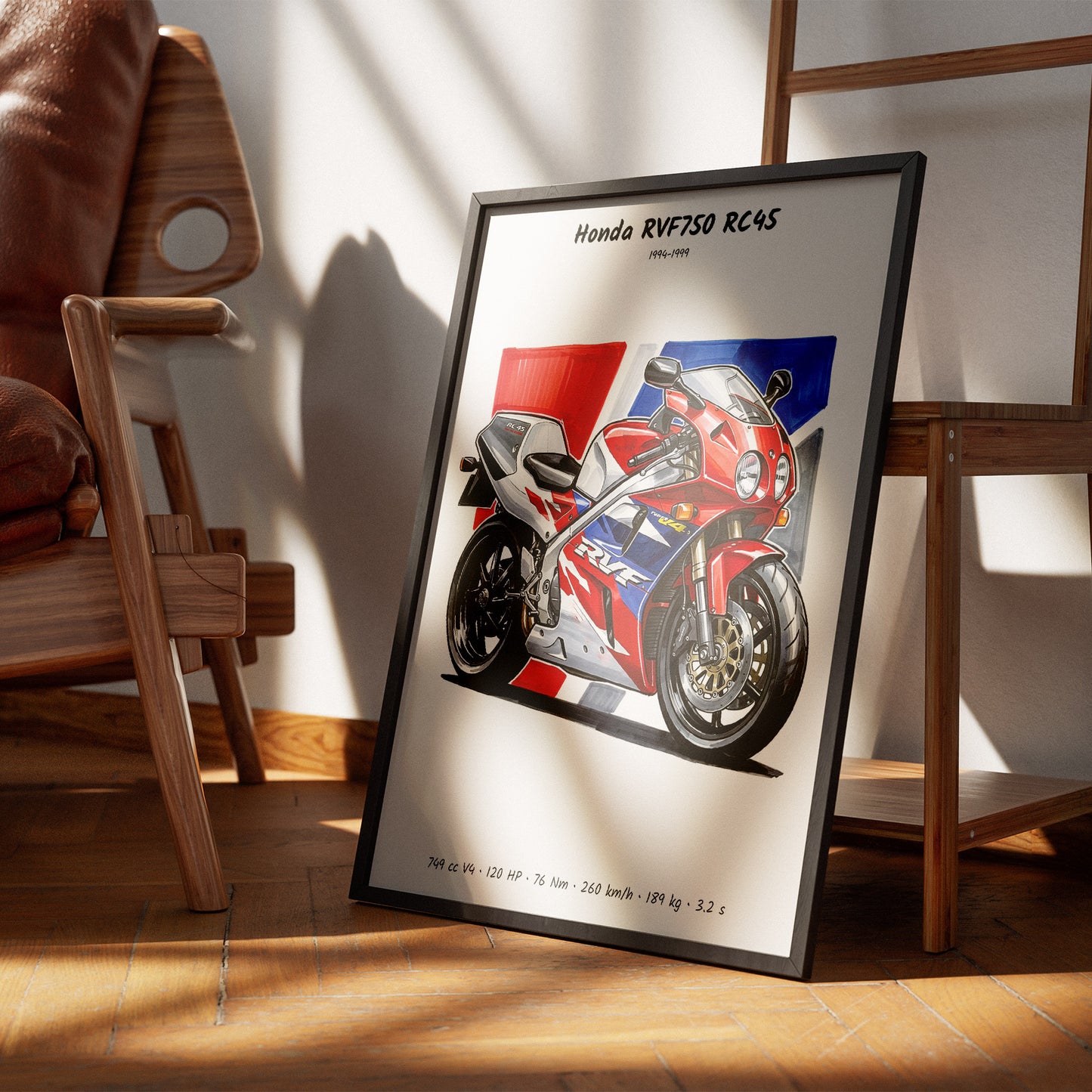Honda RVF750 RC45 Motorcycle Art Print