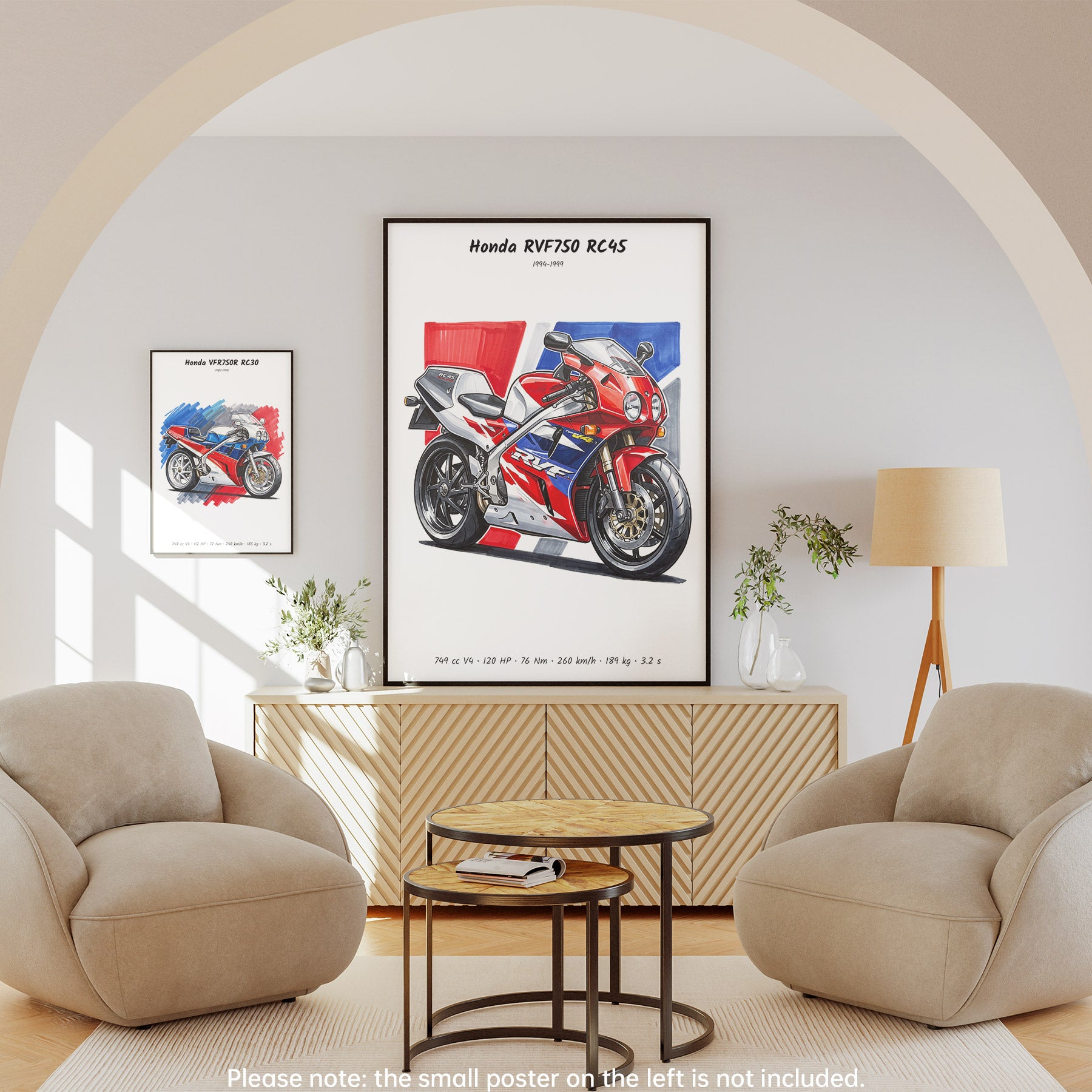 Honda RVF750 RC45 Motorcycle Art Print