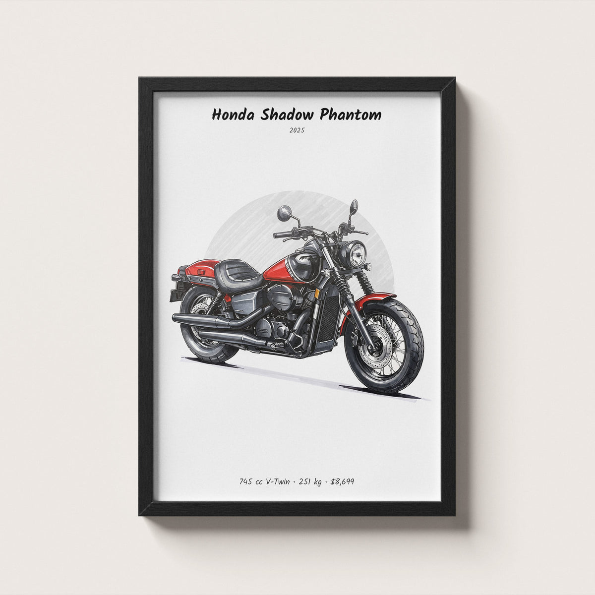 Honda Shadow Phantom 2025 Wall Art
