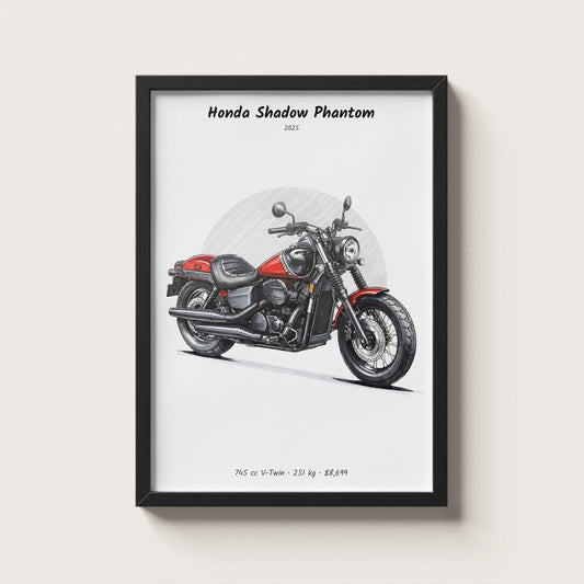Honda Shadow Phantom 2025 Wall Art