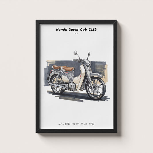 Honda Super Cub C125 2026 Wall Art