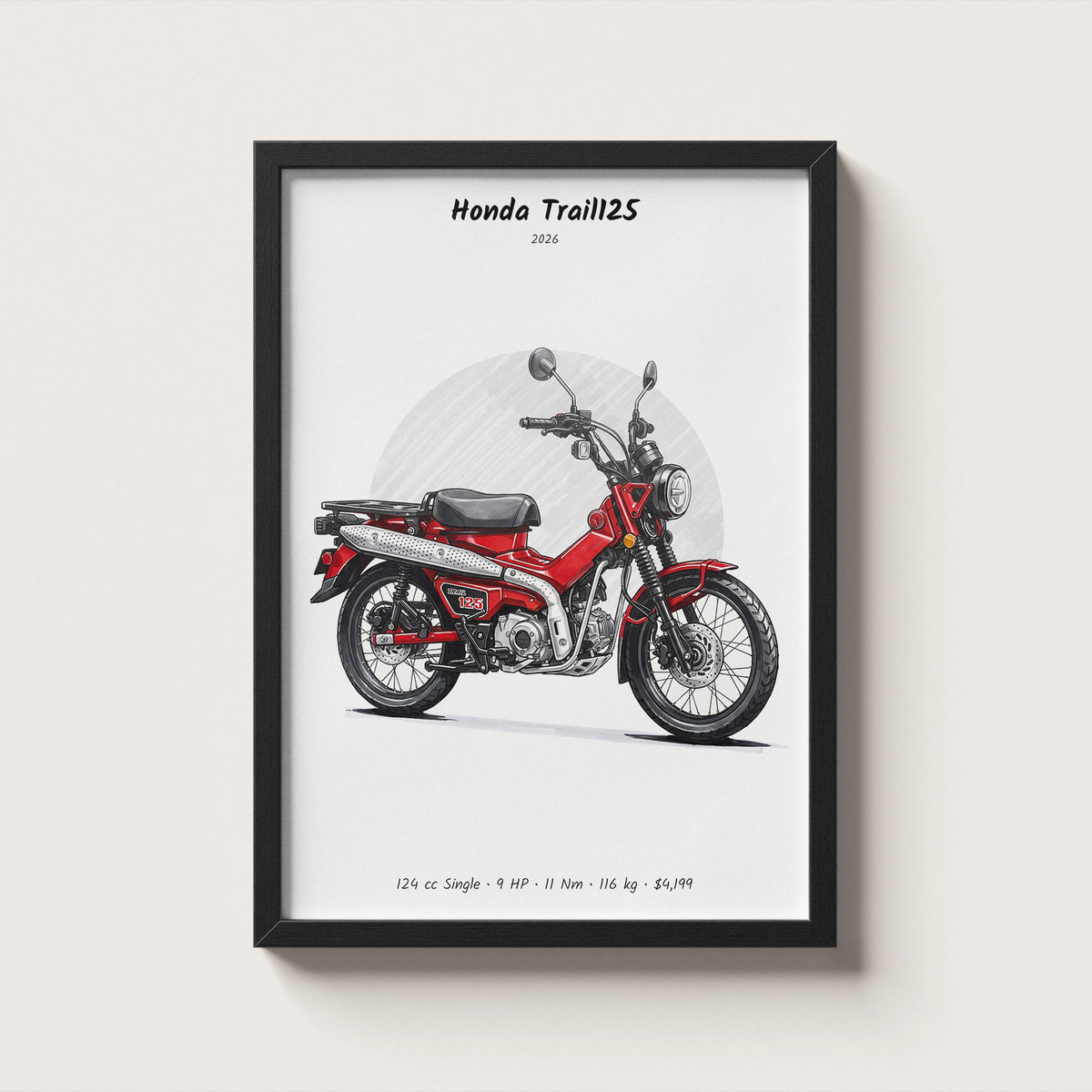 Honda Trail125 2026 Wall Art