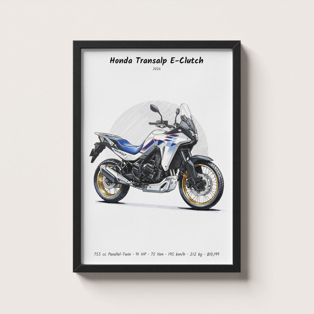 Honda Transalp E-Clutch 2026 Wall Art