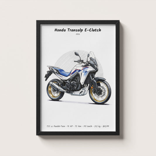 Honda Transalp E-Clutch 2026 Wall Art