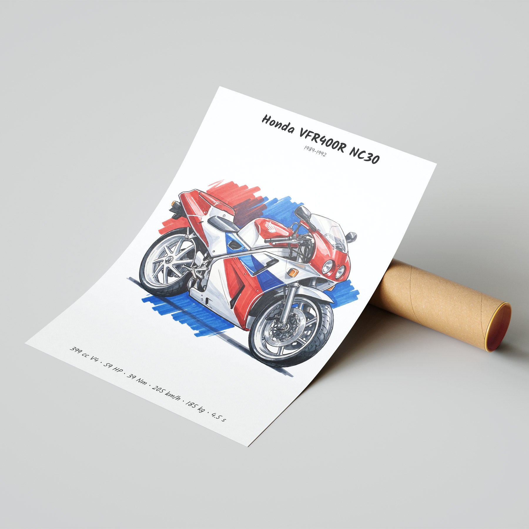 Honda VFR400R NC30 Motorcycle Poster