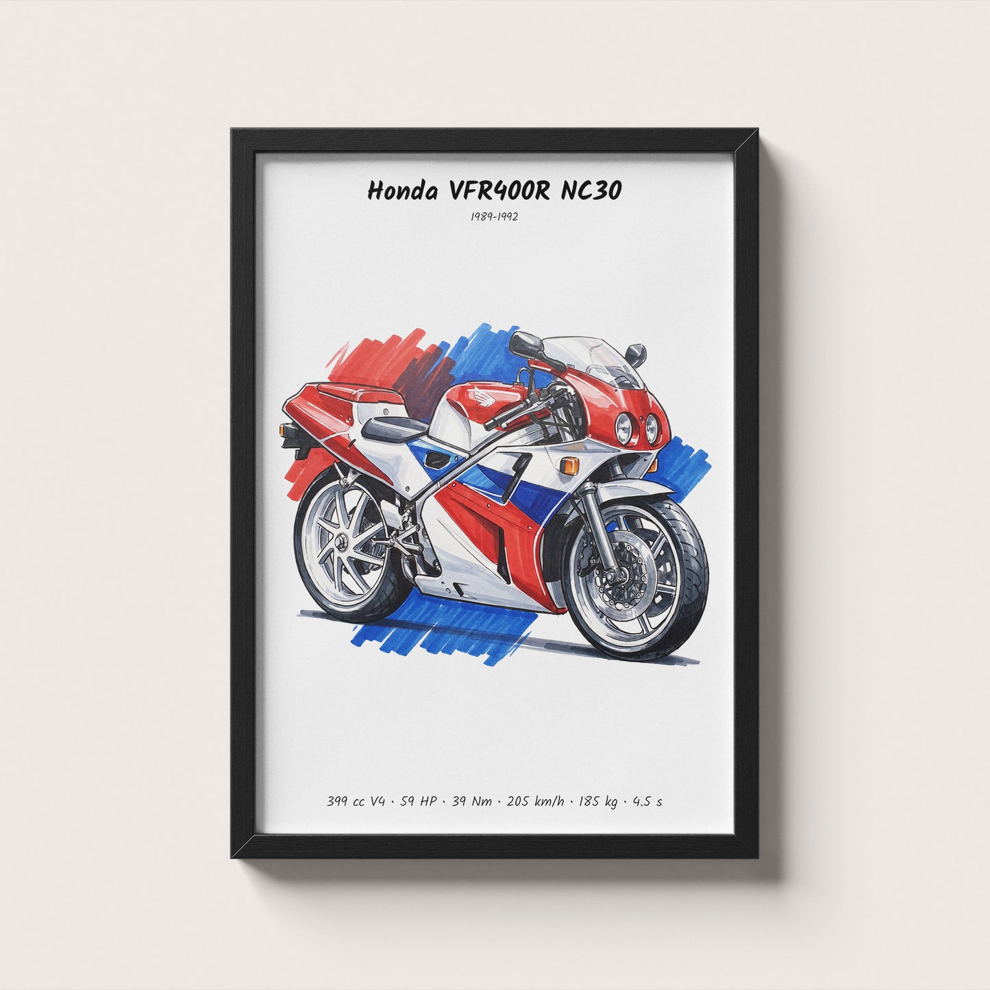 Honda VFR400R NC30 Motorcycle Wall Art
