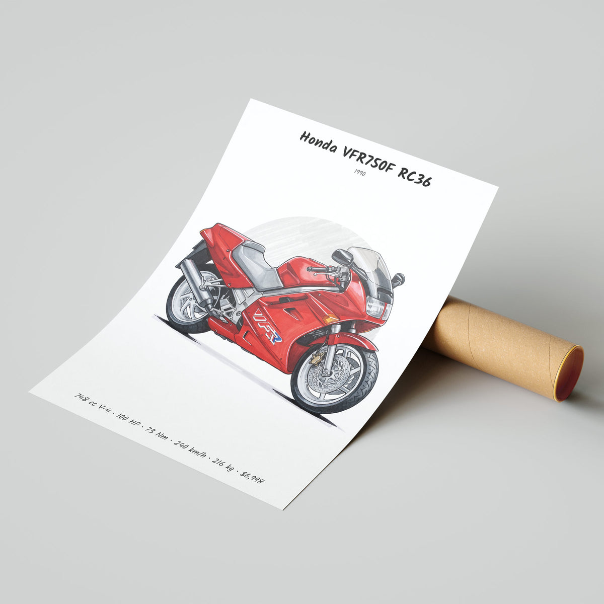 Honda VFR750F RC36 1990 Poster