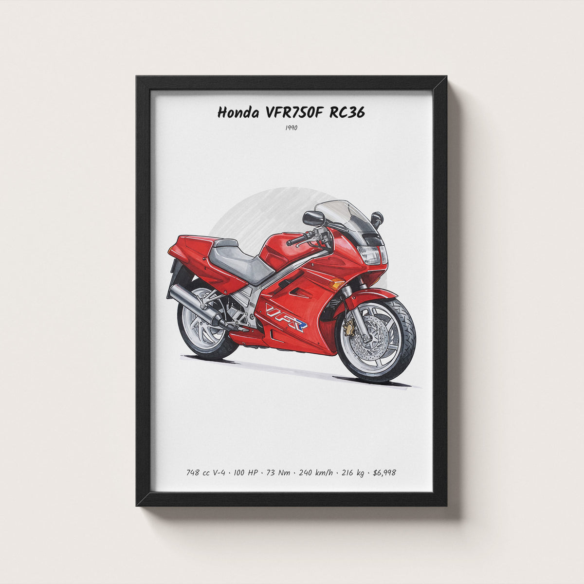 Honda VFR750F RC36 1990 Wall Art