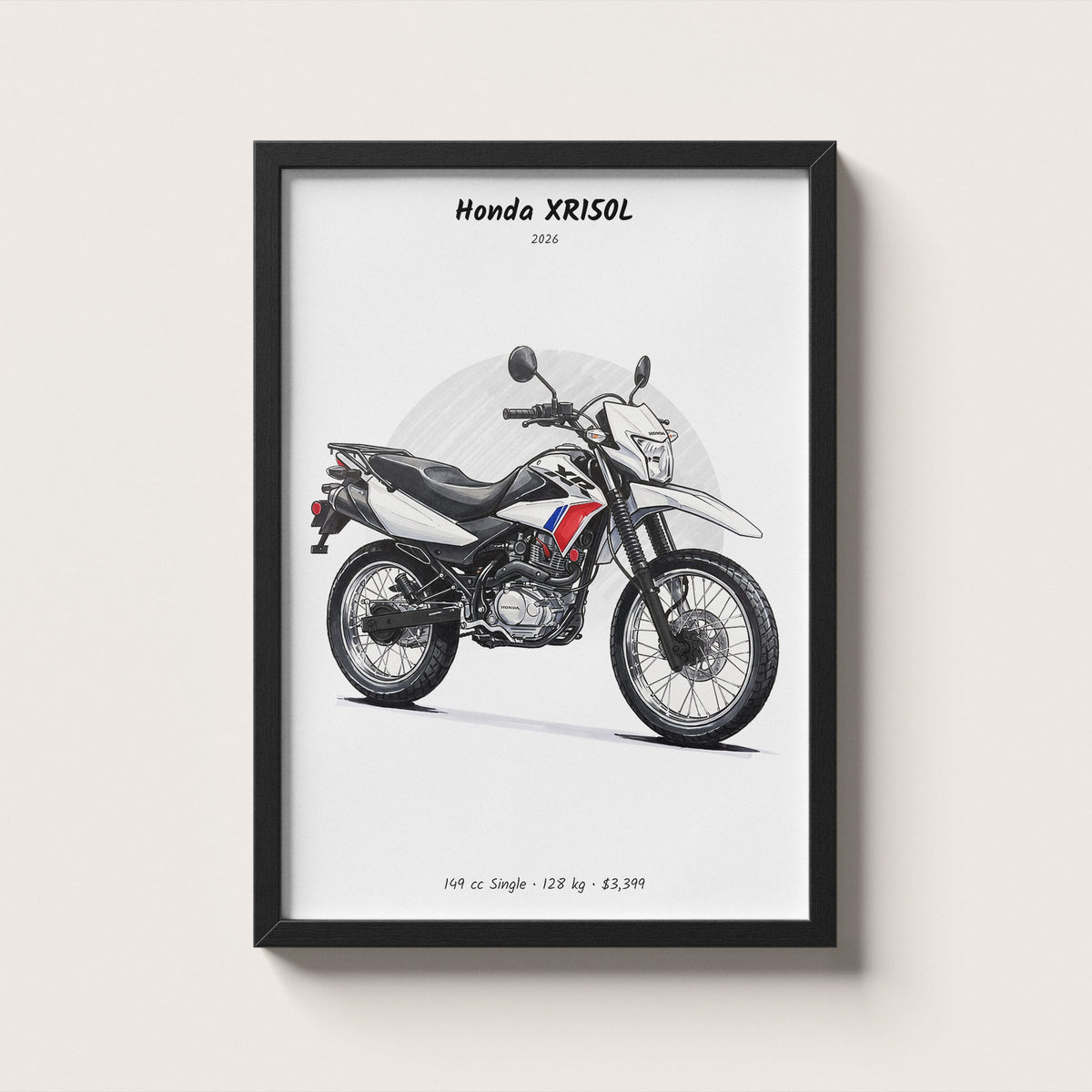 Honda XR150L 2026 Wall Art
