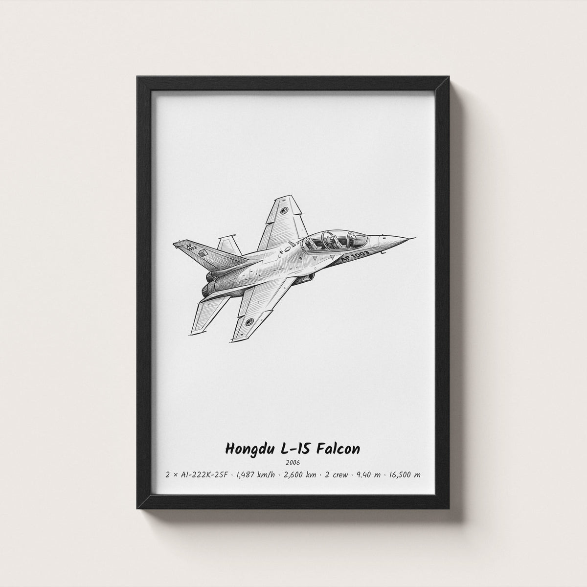 Hongdu L-15 Falcon Wall Art