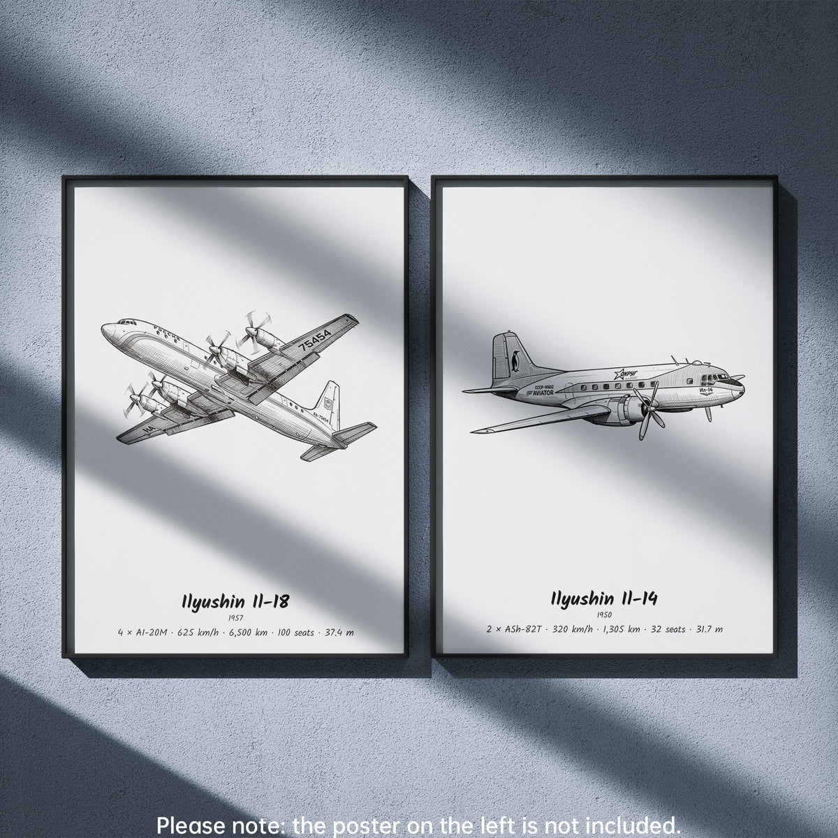Il-14 Wall Art Paired with Ilyushin Il-18