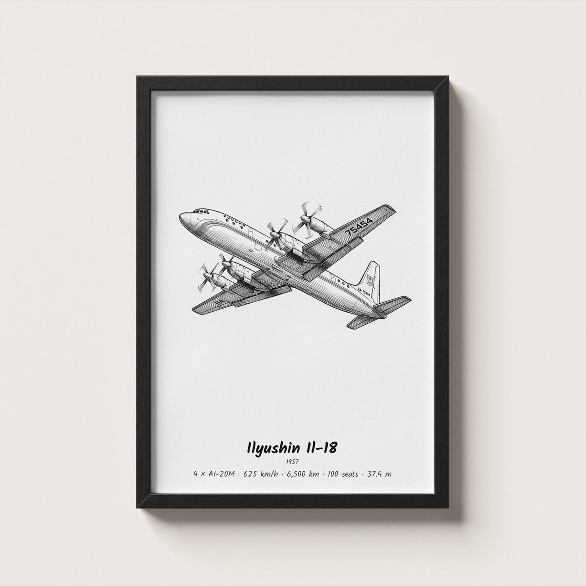 Ilyushin Il-18 Airliner Wall Art