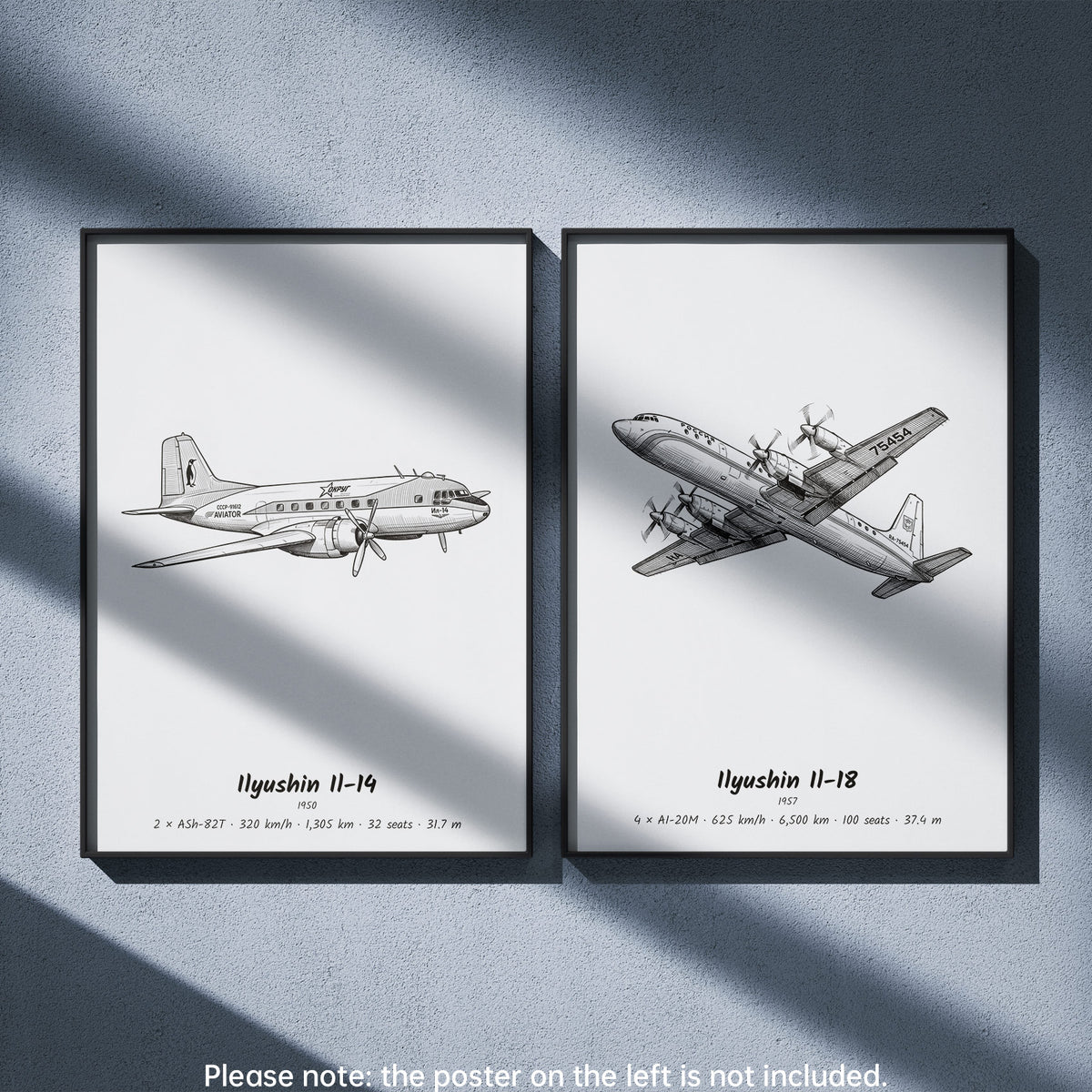 Il-18 Wall Art Paired with Ilyushin Il-14