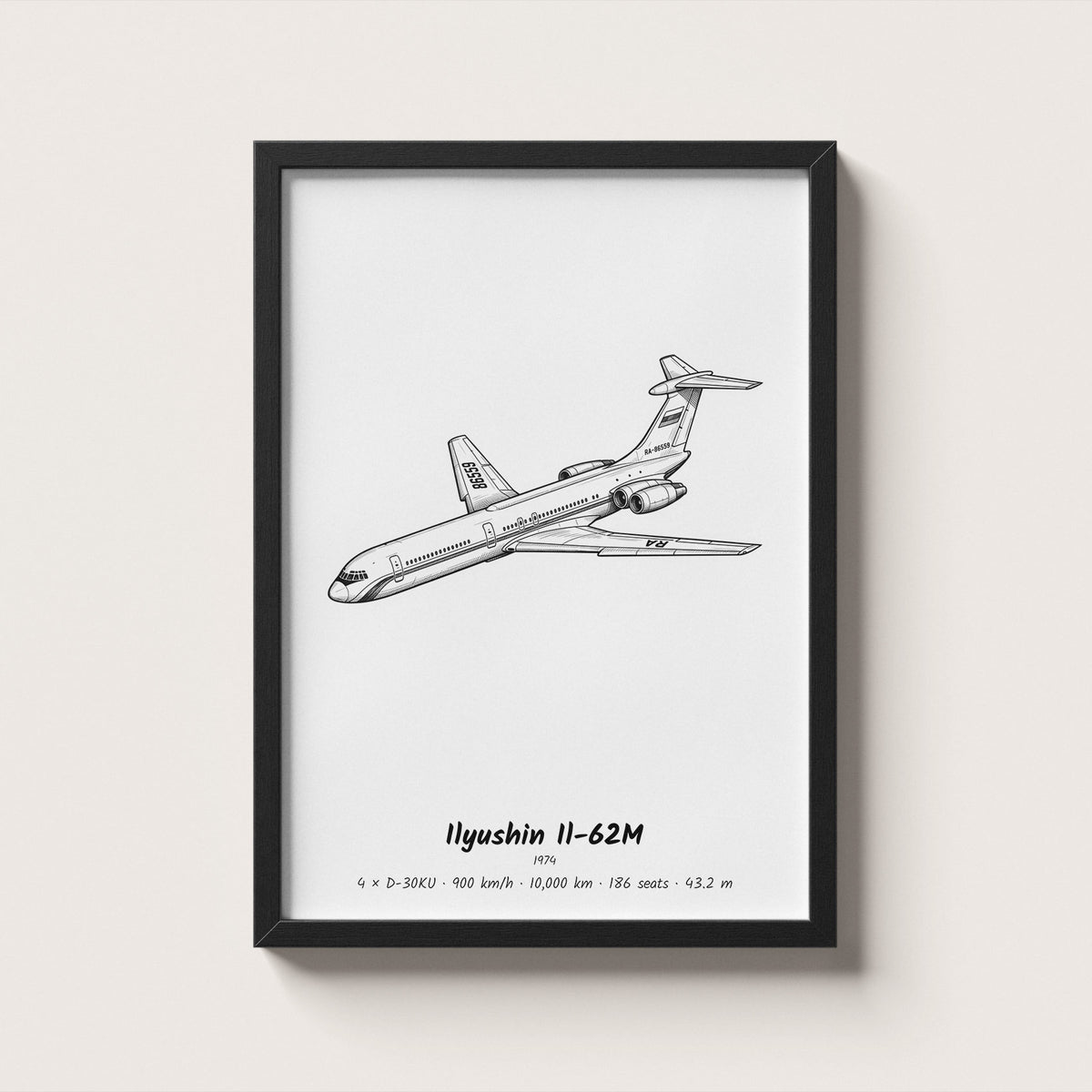 Ilyushin Il-62M Airliner Wall Art