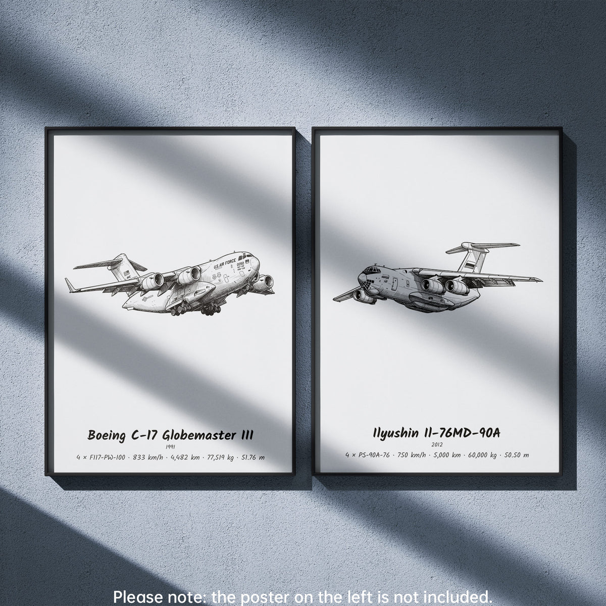 Ilyushin Il-76MD-90A Wall Art Paired with Boeing C-17 Globemaster III