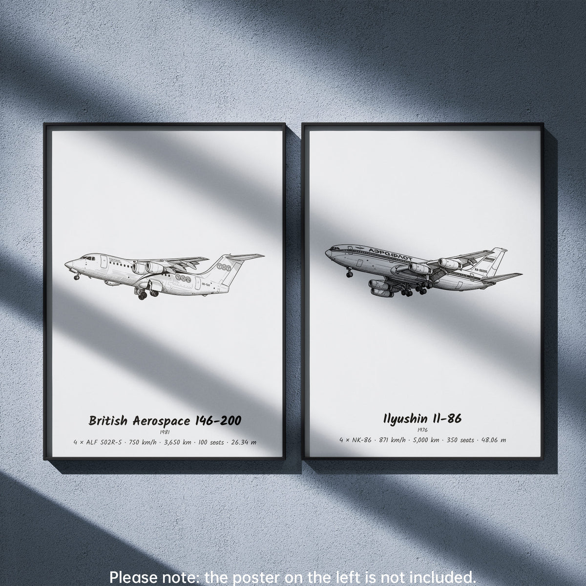 Il-86 Wall Art Paired with British Aerospace 146-200