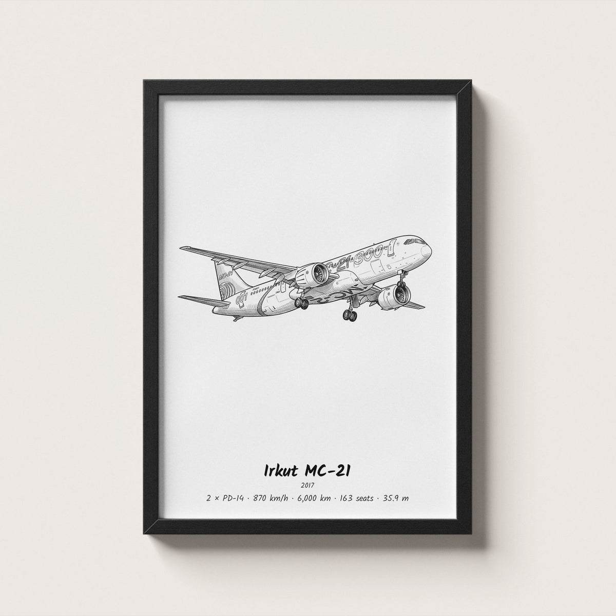 Irkut MC-21 Airliner Wall Art