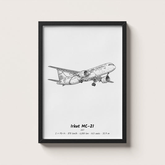 Irkut MC-21 Airliner Wall Art