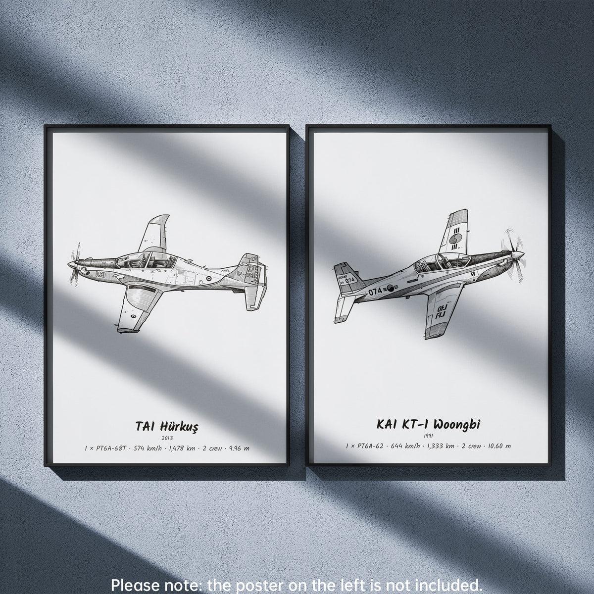 KAI KT-1 Woongbi Wall Art Paired with TAI Hürkuş