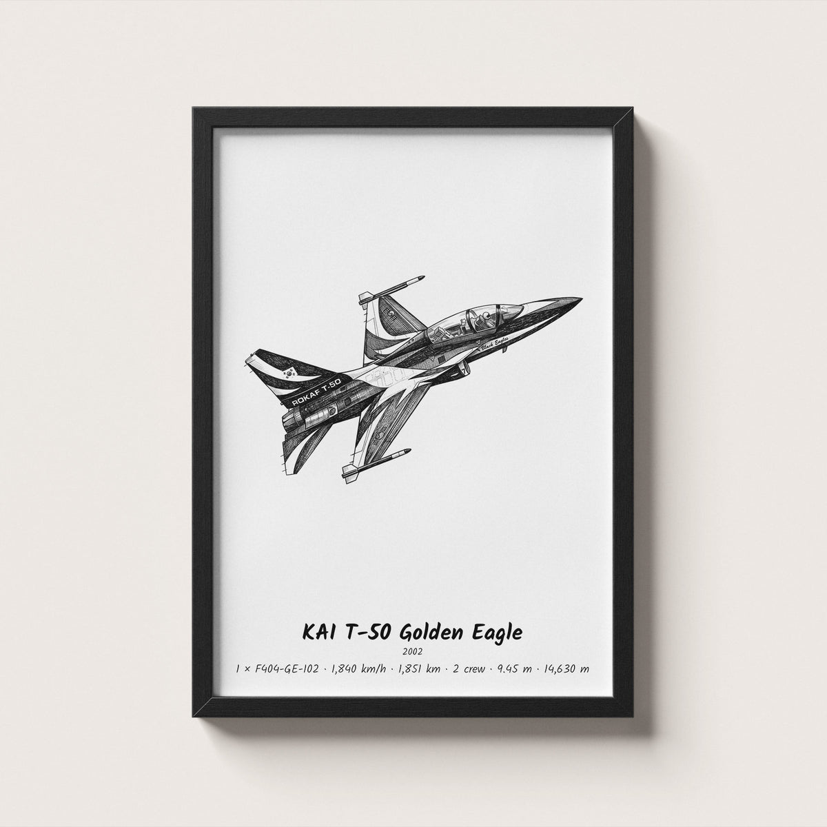 KAI T-50 Golden Eagle Wall Art