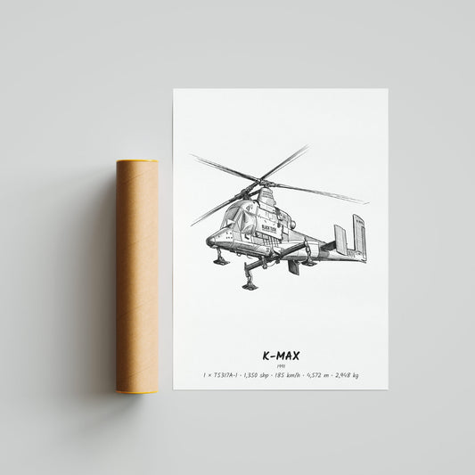 Kaman K-MAX Helicopter Poster