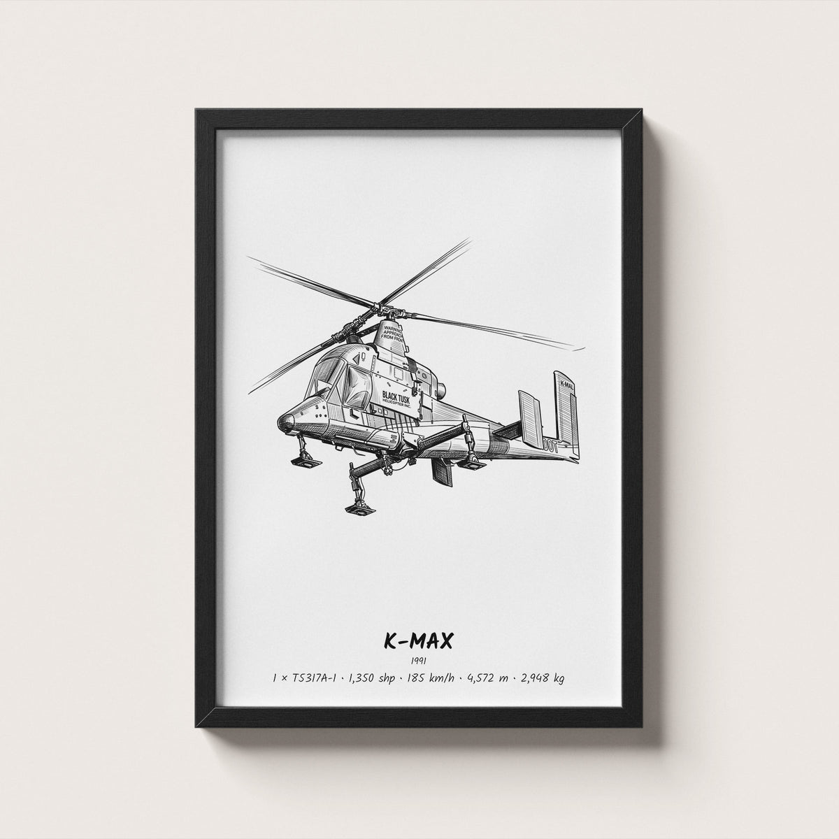Kaman K-MAX Helicopter Wall Art