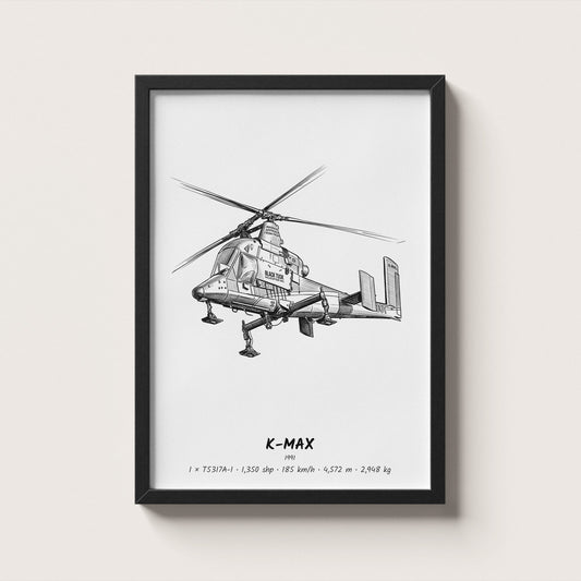 Kaman K-MAX Helicopter Wall Art